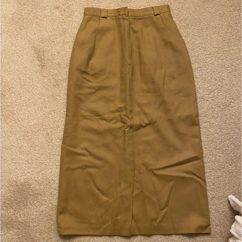Spitalnick & Co - Khaki MIDI Skirt 100% Wool